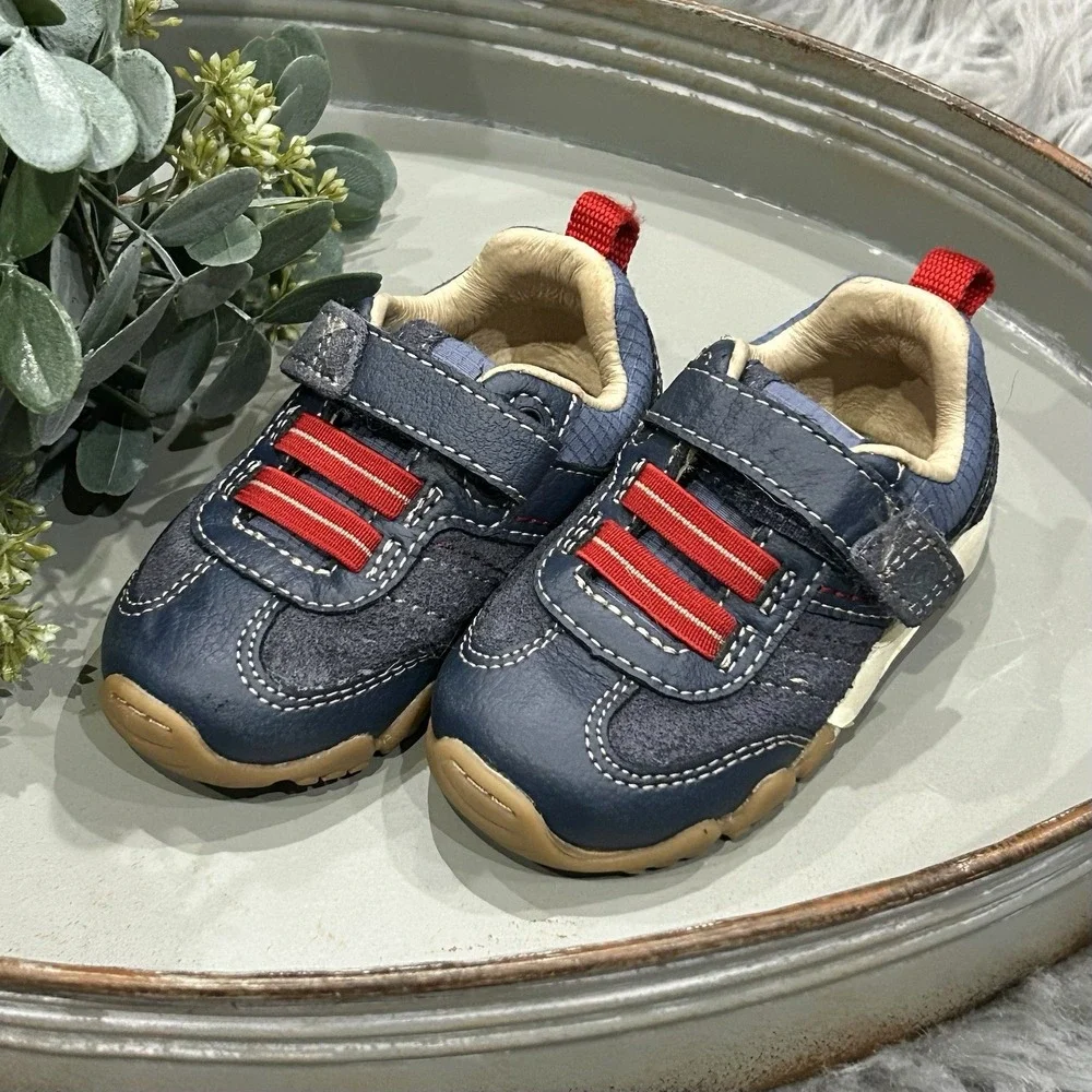 Stride Rite SRT Baby and Toddler Boys Blue Prescott Casual Sneaker Size‎ 4